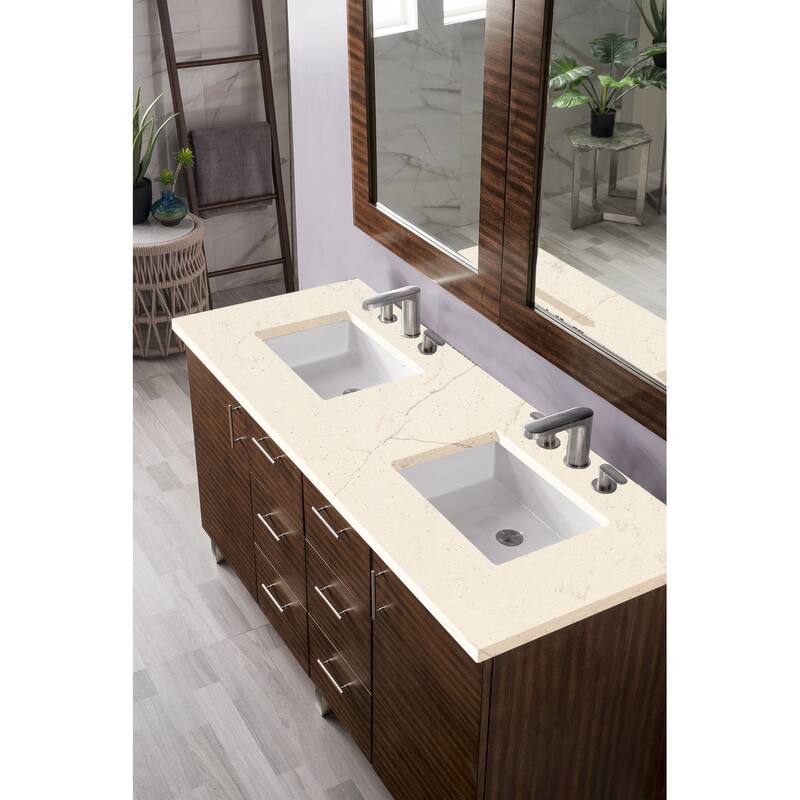 James Martin Vanities Metropolitan 60" Double Vanity, American Walnut