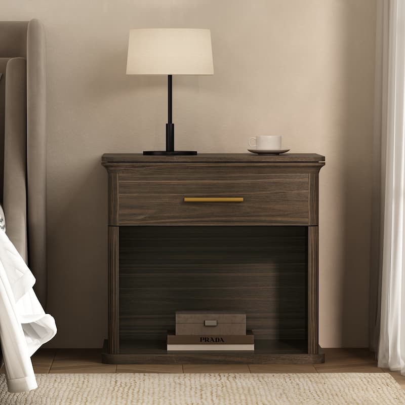 Clifford 1 Drawer Bedroom Nightstand - Walnut