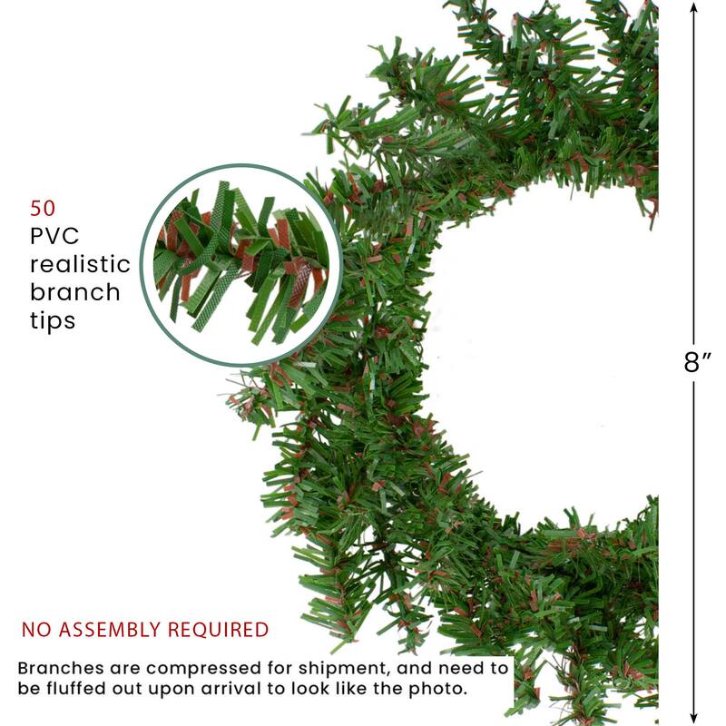 Canadian Pine Artificial Christmas Wreath - 8" - Unlit
