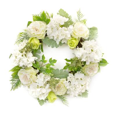 Peony and Hydrangea Wreath