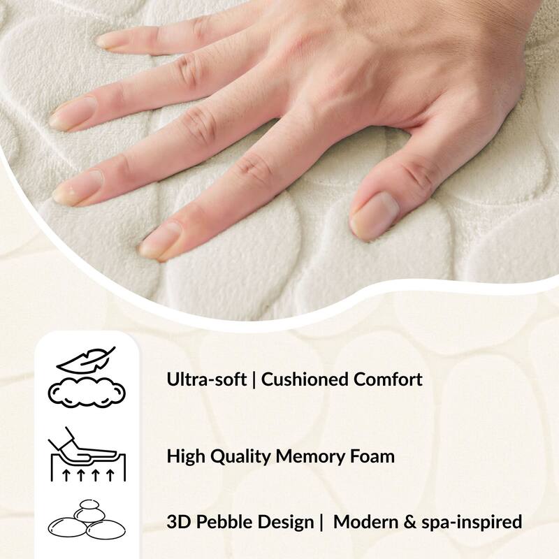 Memory Foam Bath Mat Pebble Design 32x20