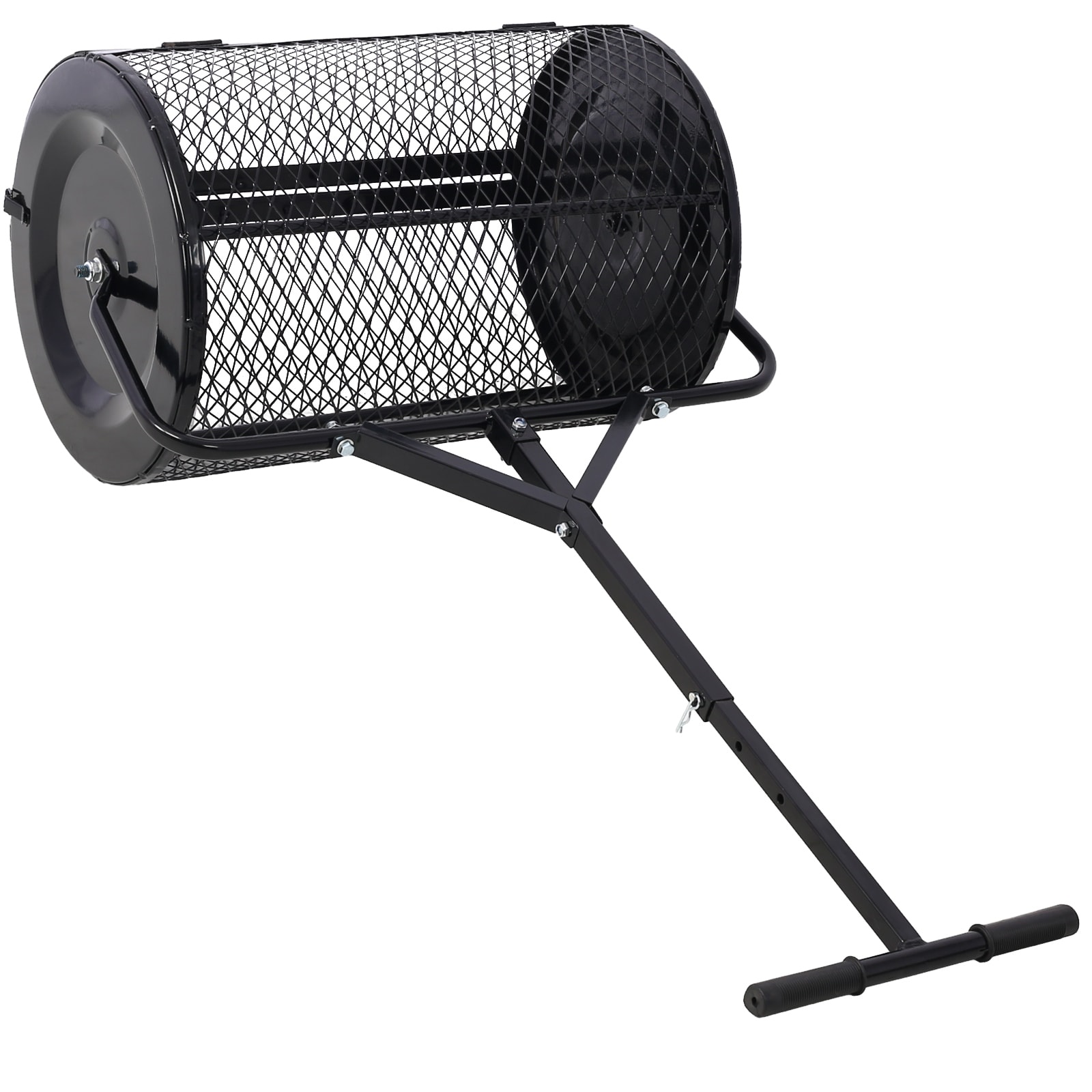 Peat Moss Spreader 24 inch, T shaped Handle for planting seeding, Lawn and Garden Care Manure Spreaders Roller