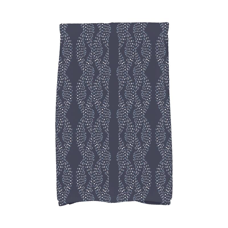 Dotted Decor 18 x 30 Inch Stripe Print Hand Towel - Navy