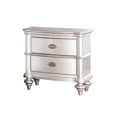 Wood Nightstand with 2 Drawer