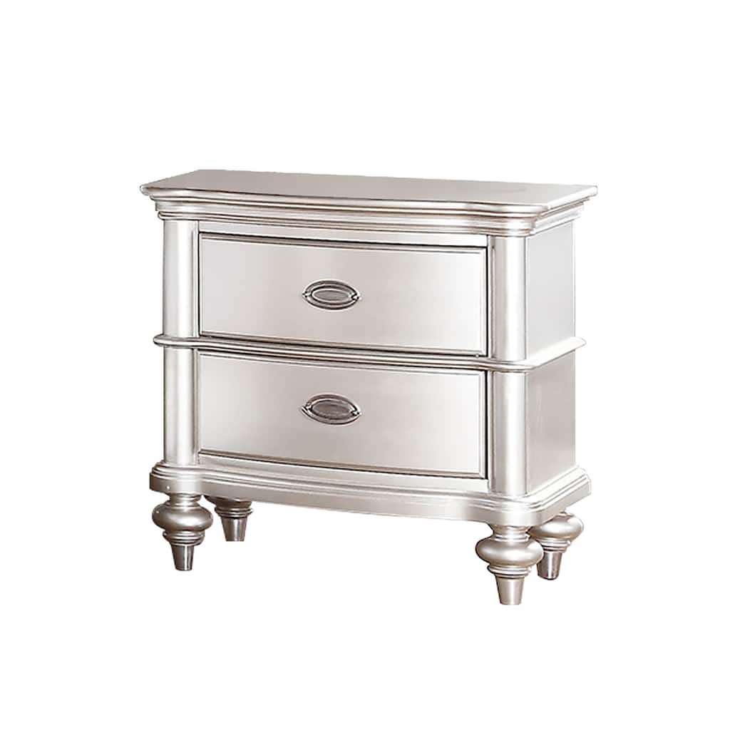 Wood Nightstand with 2 Drawer