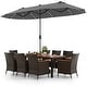 preview thumbnail 39 of 53, Costway 11 PCS Patio Dining Set with 15ft Double-Sided Patio Umbrella