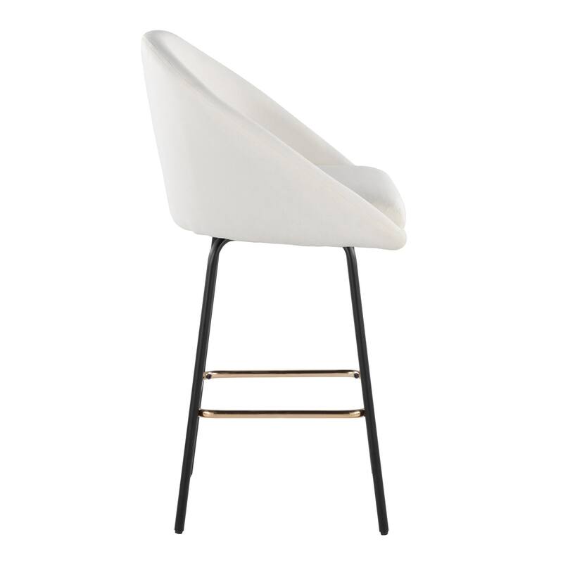 Porch & Den Livesey High Back 26" Counter Stool with Metal Legs & Square Footrest (Set of 2)