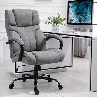Linen Fabric Ergonomic Swivel Office Chair with with Adjustable Height ...