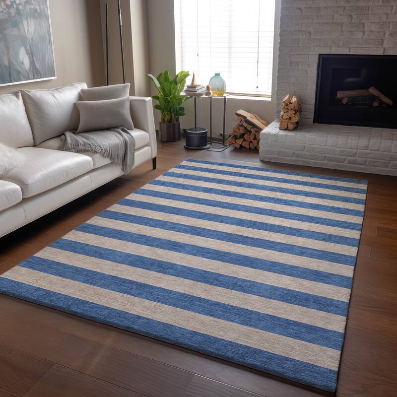 Premium Washable Super Soft Cabana Stripe Mayfield Rug