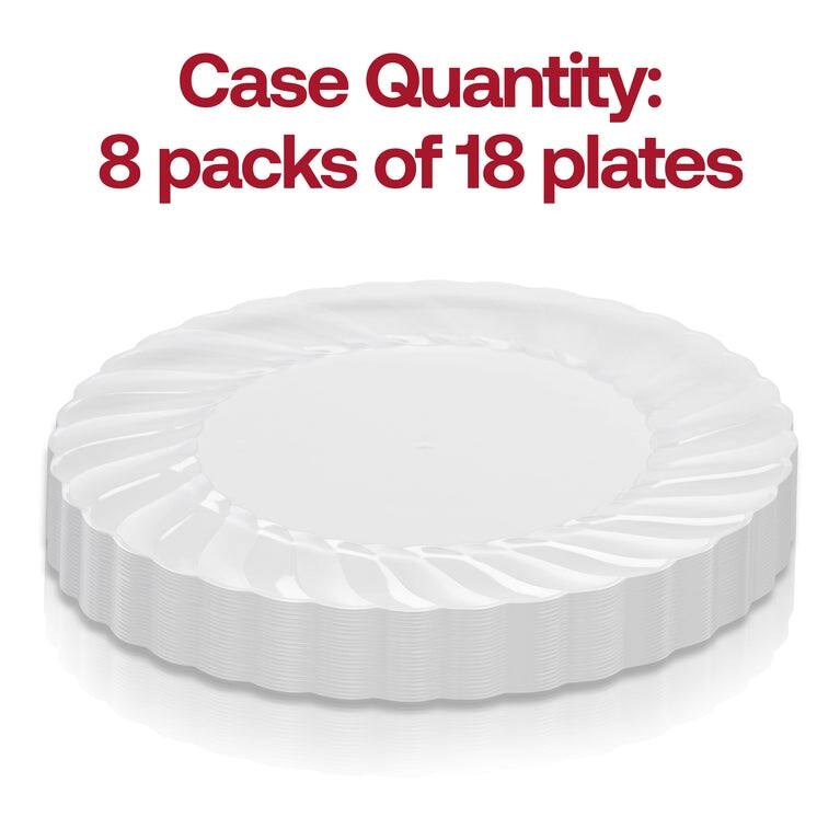Solid Round Flaired Disposable Plastic Plate Packs - Party Supplies