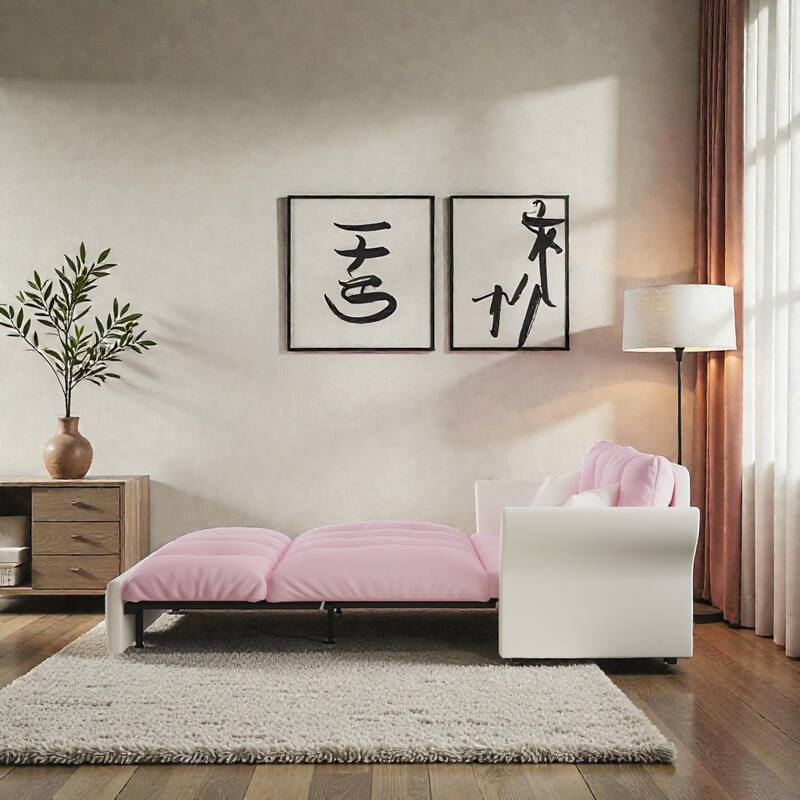 74.8 Inch Queen Pull Out Sofa Bed, 3 in 1 Convertible Velvet Sleeper Loveseat with Tufted Cushions