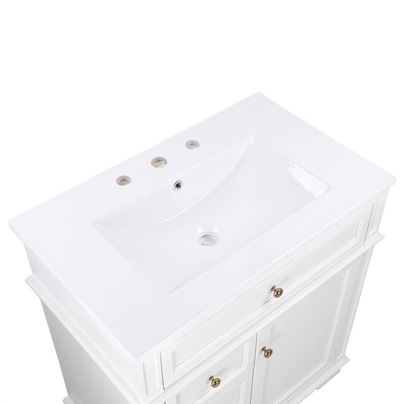 Christopher Knight Home - Beauchamp Freestanding 30-Inch Bathroom Vanity with Sink and Ample Storage