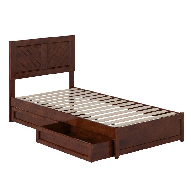 Clayton Platform Bed with Panel Footboard and Storage Drawers