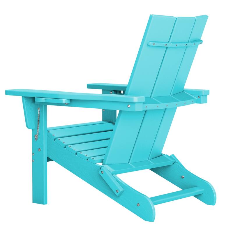 Foldable HDPE Modern Chair with Dual Cup Holders