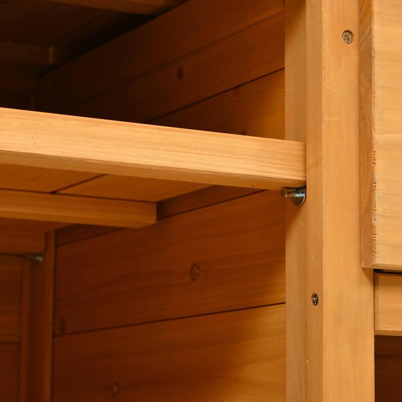 Fir Wood Garden Work Table - Potting Bench with Hutch, Drawer & Adjustable Shelves
