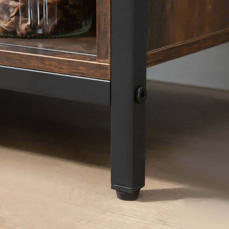 Farmhouse Buffet Cabinet Kitchen Sideboard with Sliding Barn Doors