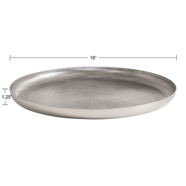 dimension image slide 1 of 2, Kate and Laurel Stovring Round Metal Tray - 16" Diameter