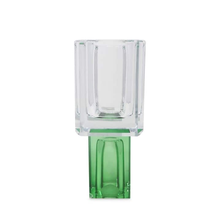 Square Vase Crystal Colored Base