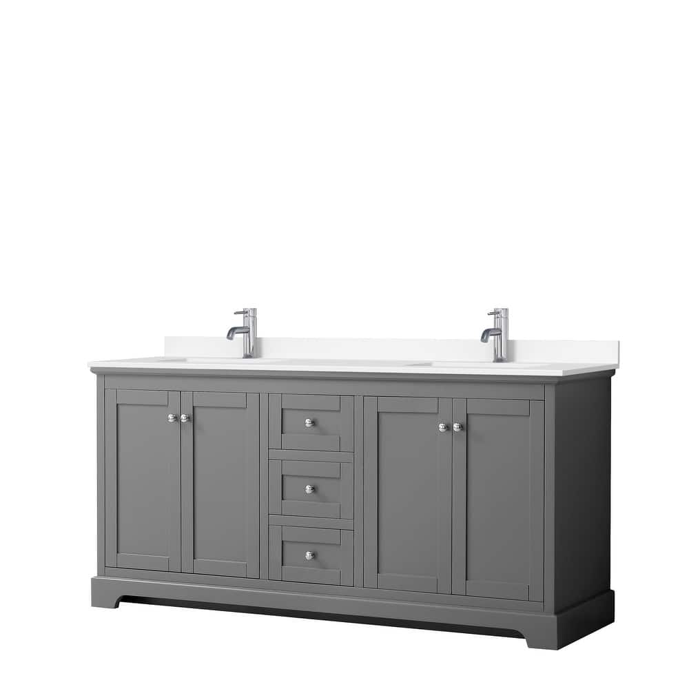 Avery 72 Inch Double Vanity, Cultured Marble Top