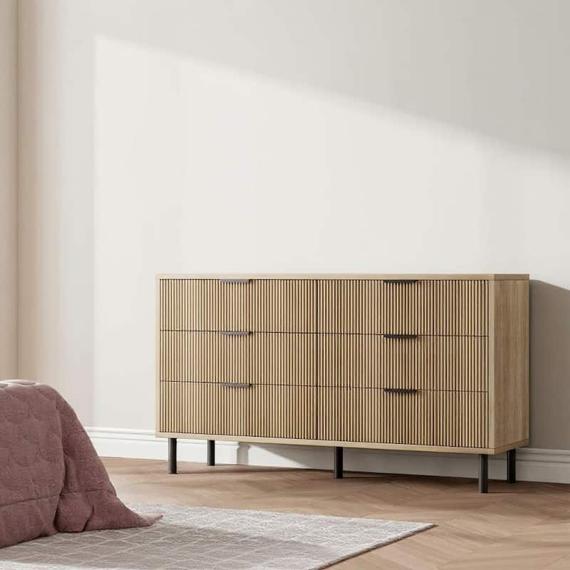 55'' Wide Chest of Drawers, 6 Drawer, with Anti-Tipping Device