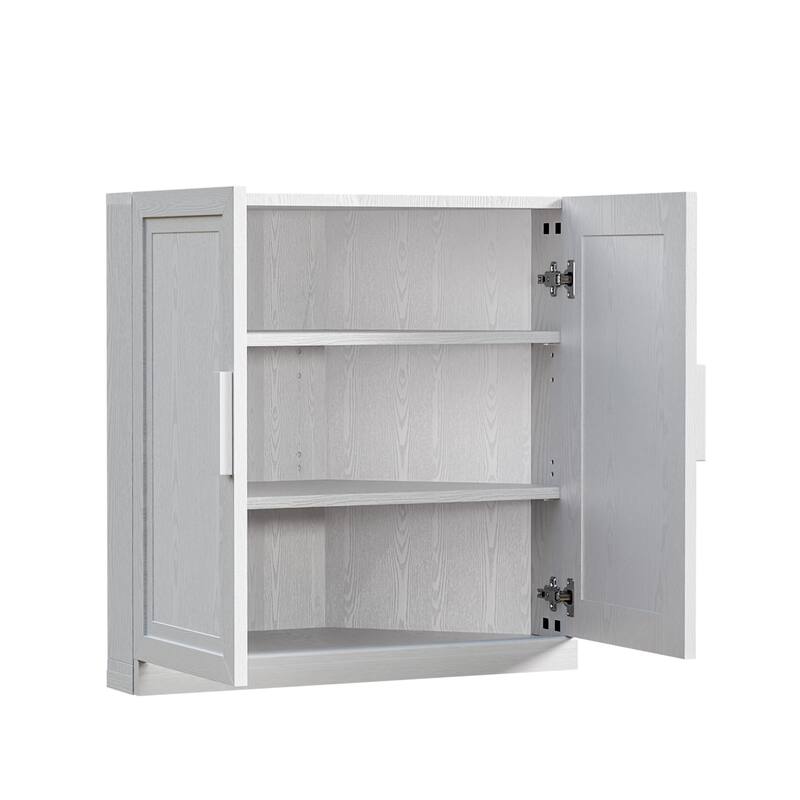 Corner Cabinet Wooden Corner Storage Organizer Cabinet with Adjustable Shelves