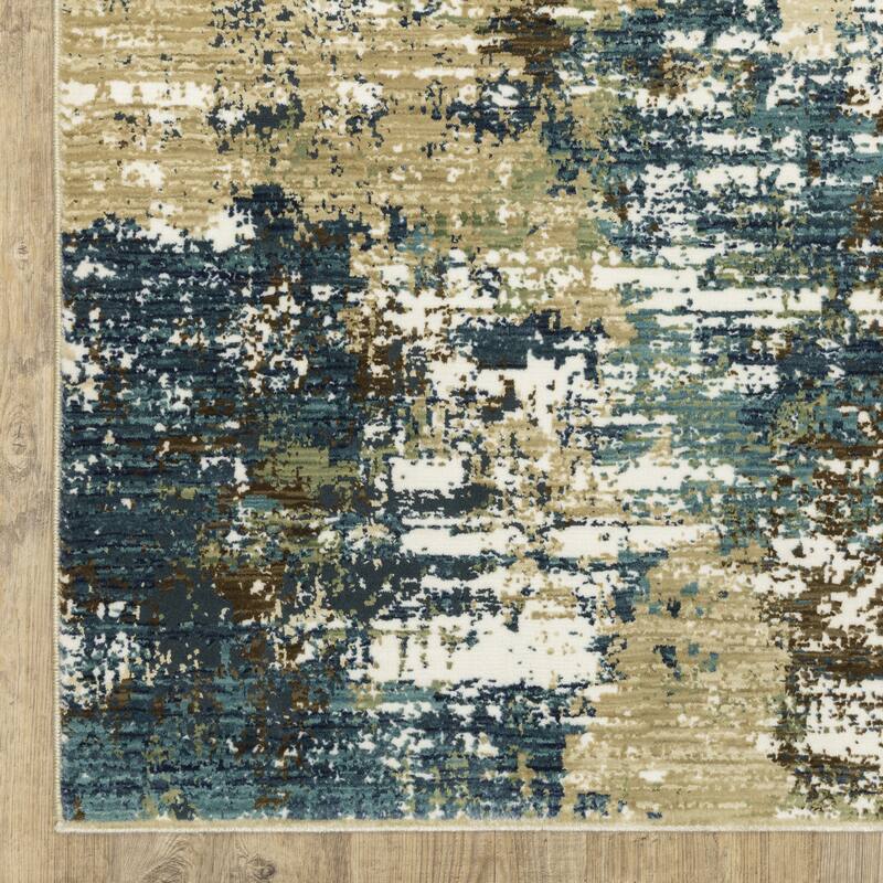 Style Haven Raphael Abstract Blue/ Green Mixed Pile Area Rug