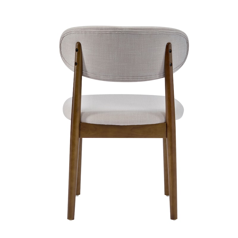 Christopher Knight Home - Caelum Upholstered Rubberwood Dining Chair with Solid Wood Legs