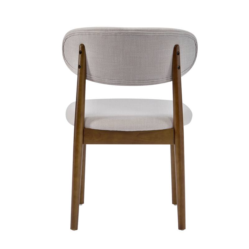 Christopher Knight Home - Draven Upholstered Side Chairs with Walnut wood frame and Curved Back（Set of 2）