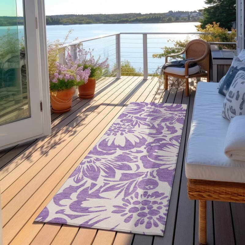 Sasi Garden-Inspired Weather Resistant Versatile Elegance Runner Outdoor Rug