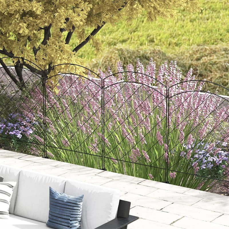 Garden Rust-Resistant 4 Pack Steel Fence Panels