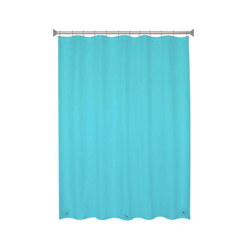 Kenney Medium Weight PEVA Shower Curtain Liner & Beaded Roller Ring Set, 70" W x 72" H
