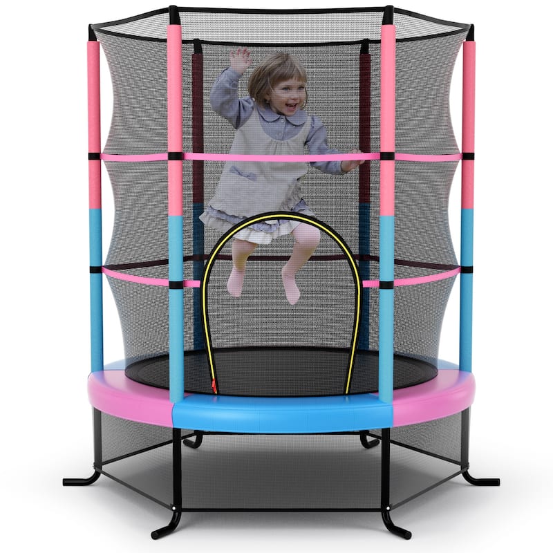 Gymax 55'' Trampoline for Kids Toddler Recreational Trampoline w/