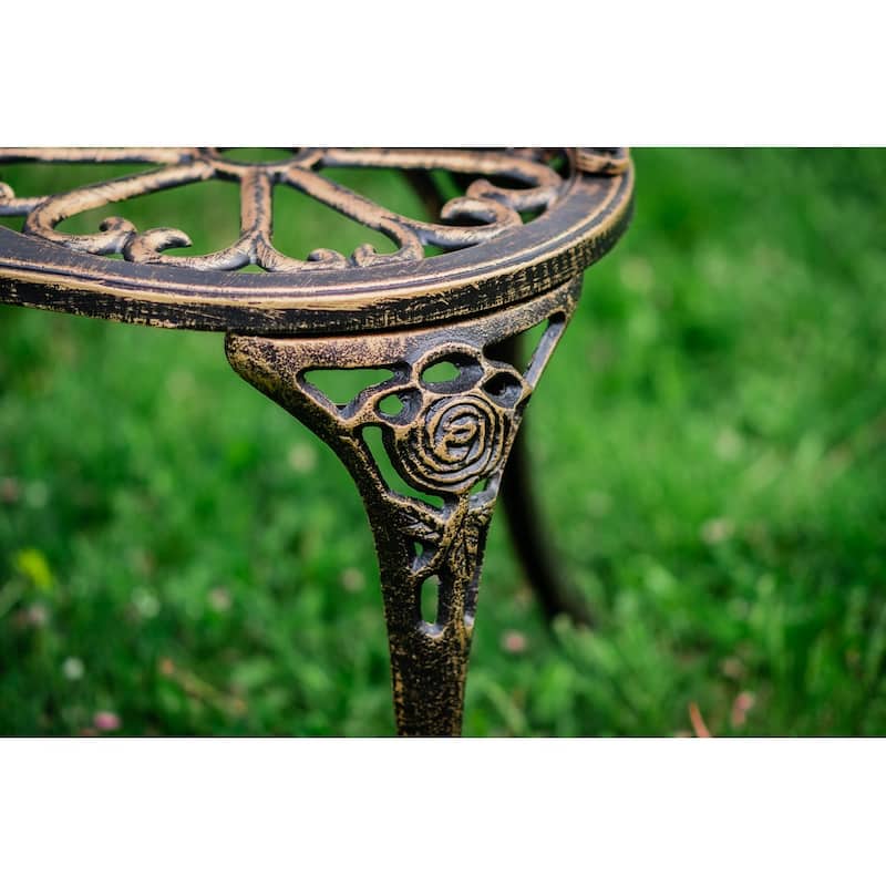 Bronze Metal Rose Garden Bench
