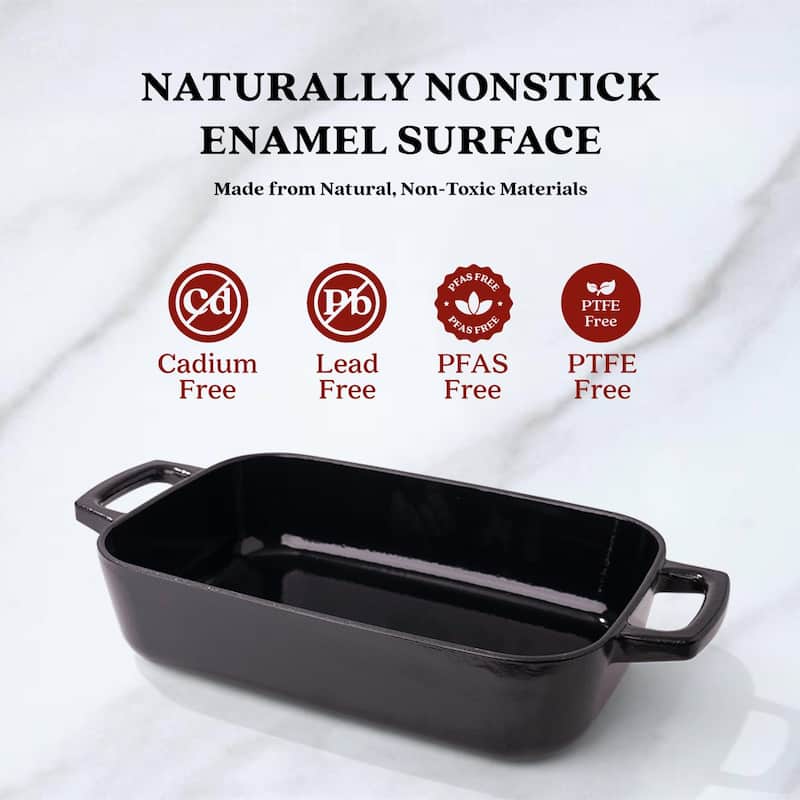 Alva Nori Enameled Cast Iron Oven Dish Roasting Pan - 12" x 8" - 12"x8"