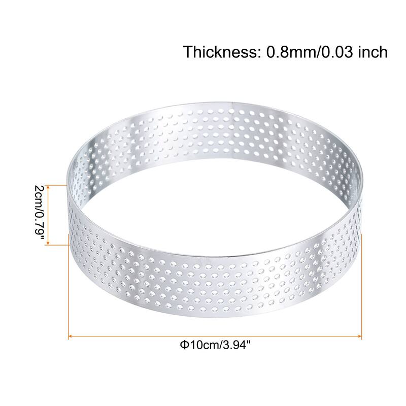 Stainless Steel Cake Rings Round Perforated Circle Baking Dessert Cake Ring - 3.9"