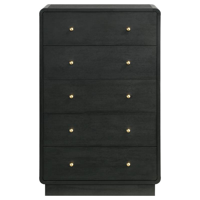 Burton Black 5-drawers Chest of Drawers