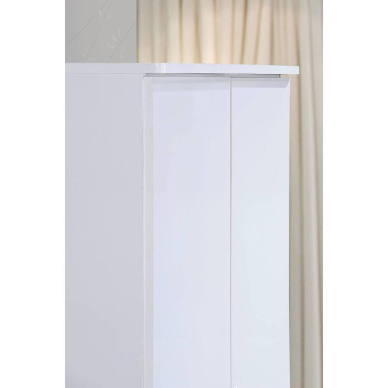 71.5" White Armoire with Drawers and Clothing Rod