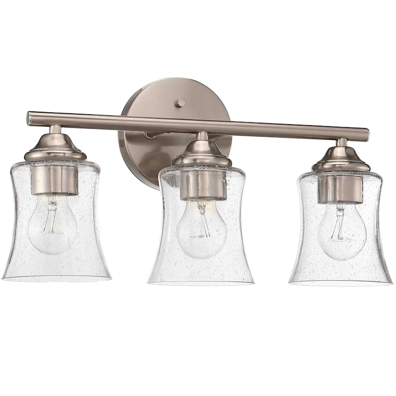 3 Light Bath Vanity Light Fixture Brushed Nickle - 17.68"Wx6.54"Ex9.41"H