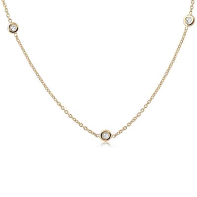 G/SI .25ct Diamond 18" 14K Yellow Gold Womens Necklace