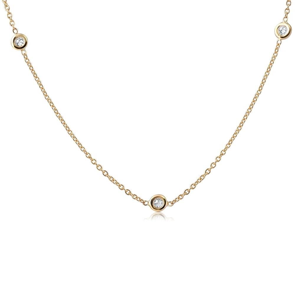 G/SI .25ct Diamond 18" 14K Yellow Gold Womens Necklace