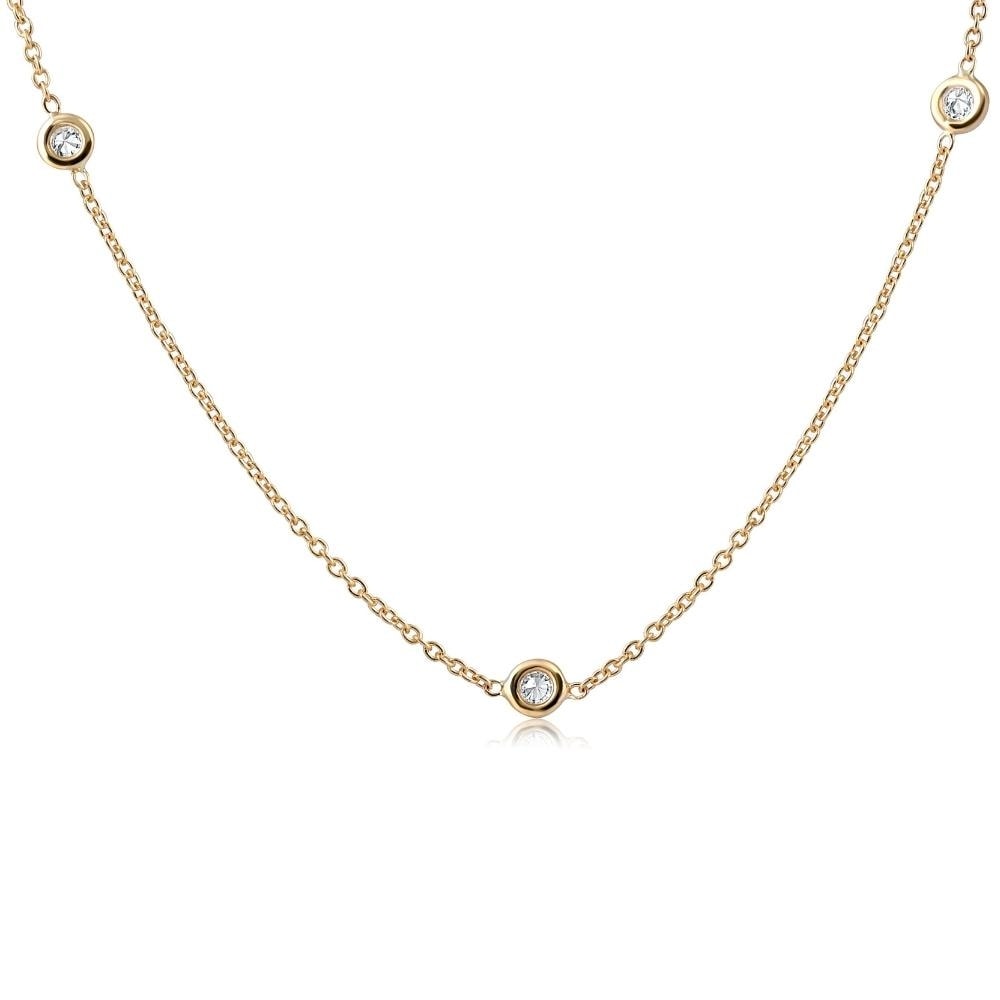 Bliss Diamond G/SI .25ct Diamond 18" 14K Yellow Gold Womens Necklace