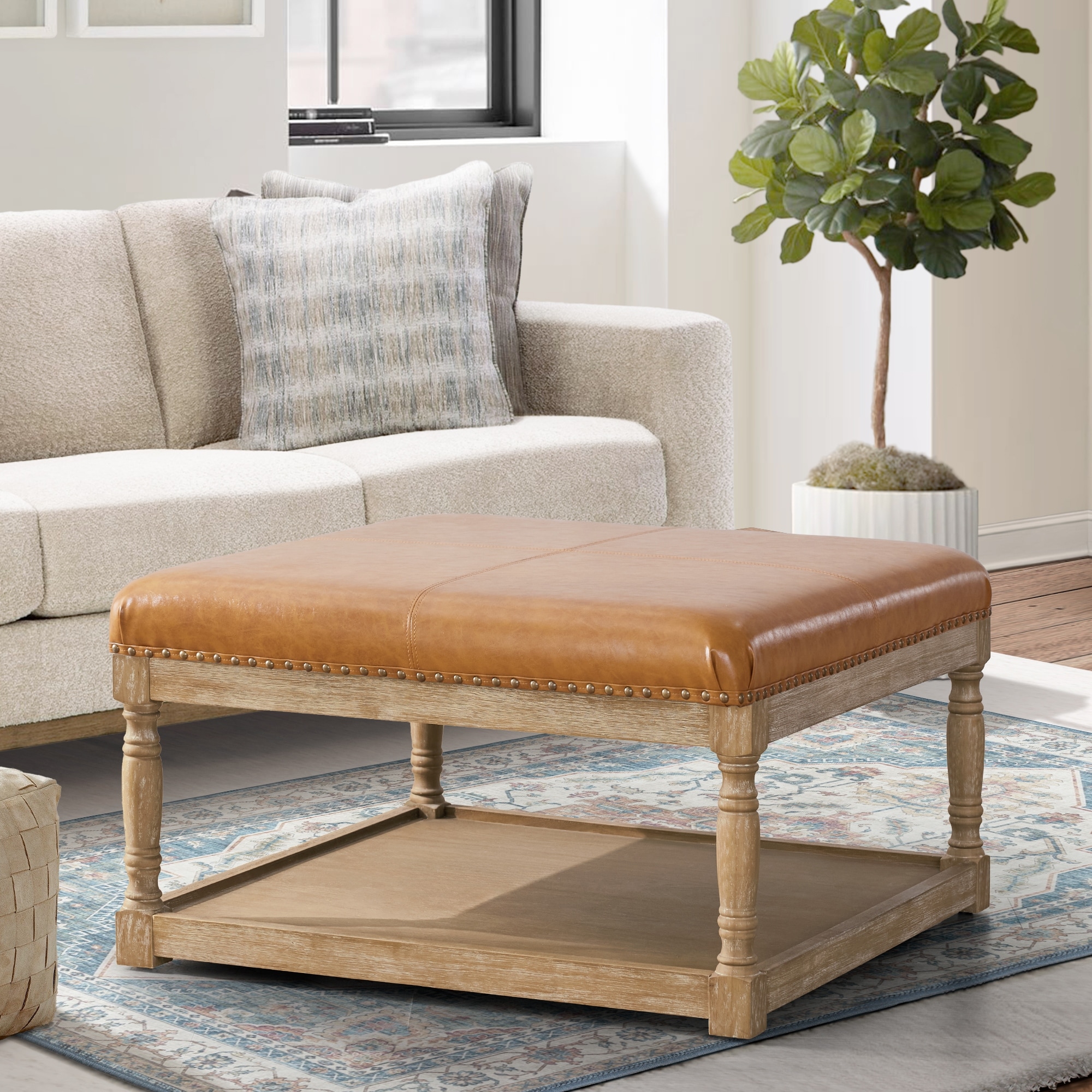 Tufted 2024 shelved ottoman