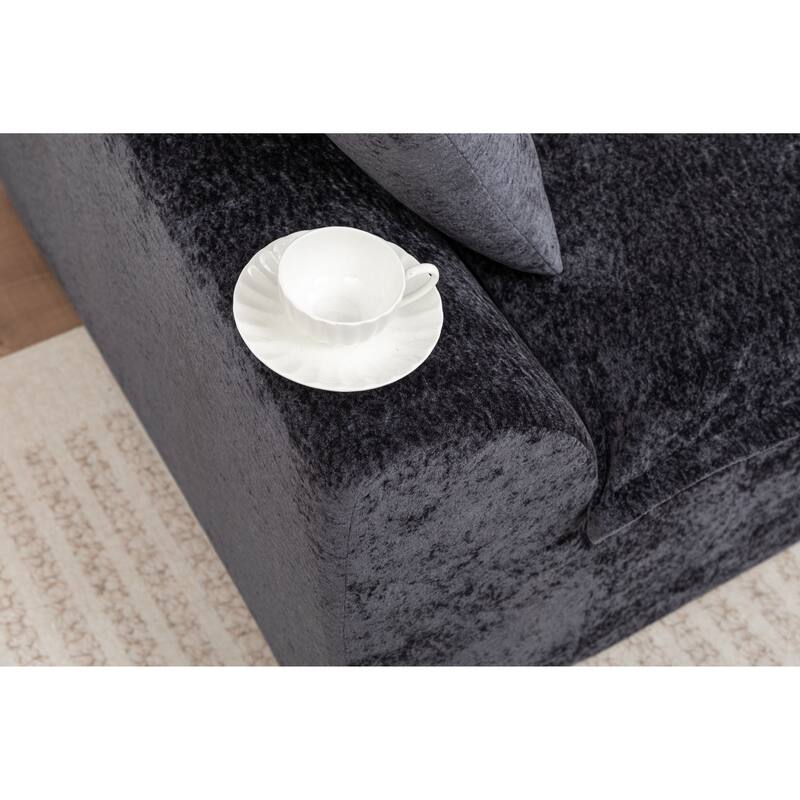 103" L-Shaped Cloud Sectional Sofa with Chaise, Upholstered Boneless Couches for Living Room, Modern Modular Chenille Sofa