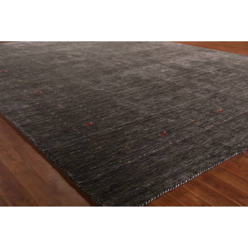 Hand Knotted Oriental 100% Wool Carpet Tribal Animal Pictorial Greys & Charcoal Gabbeh Area Rug - 11' 3'' X 8' 11''
