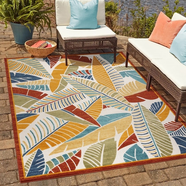 Beverly Rug Equator Floral Tropical Indoor Outdoor Rug - On Sale - Bed ...