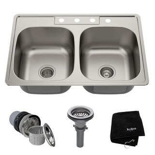 KRAUS Topmount Stainless Steel Kitchen Sink with
