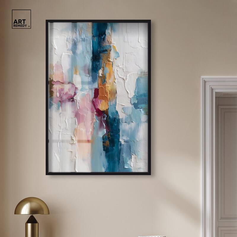 Petal Pink and Ocean Blue II Shadowbox by Art Remedy