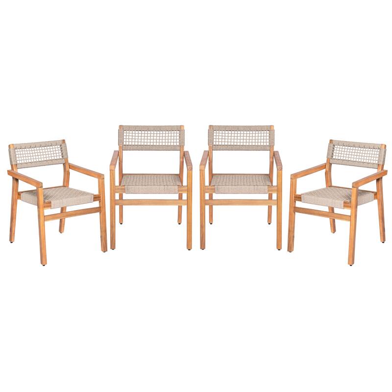 Christopher Knight Home - Lyla Outdoor Rope Woven Acacia Dining Chair Set (Only chair)