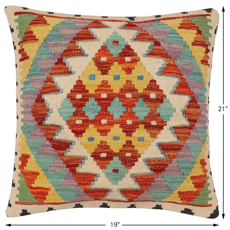 Rustic Beale Turkish Hand-Woven Kilim Pillow - 19'' x 21''