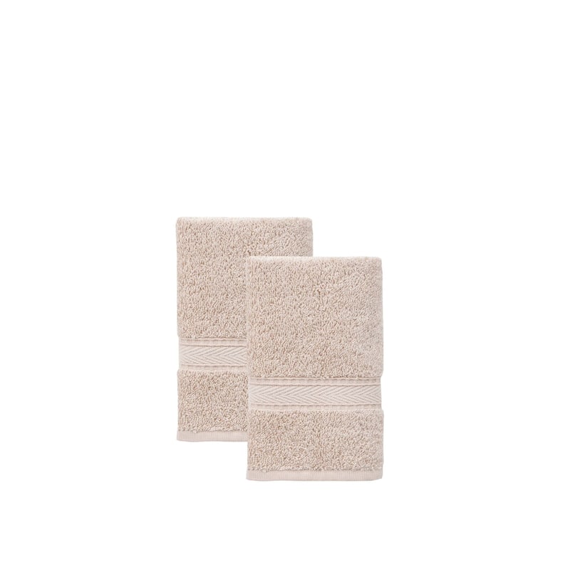 Ozan Premium Home 100% Turkish Cotton Legend Collection Luxury Hand Towels (Set of 2) - Beige